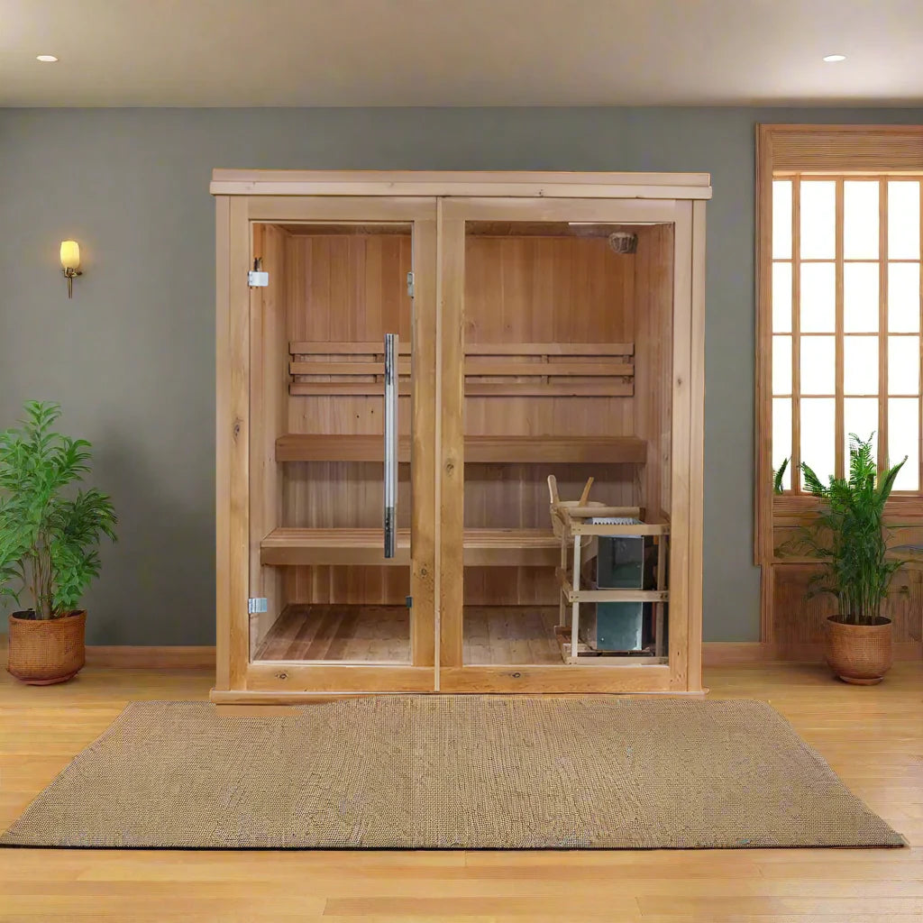 Charleston 4 Person Indoor Traditional Sauna Double Bench