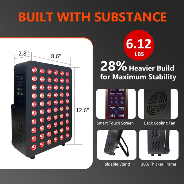 Red Light Therapy Panel, Dual Chip LED 660Nm 850Nm near Infrared Light for Body & Face, High Power Red Light Therapy Device for Muscle Recovery, Joint Pain Relief, Skin Rejuvenation at Home