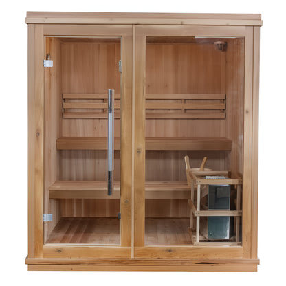 Charleston 4 Person Indoor Traditional Sauna Double Bench
